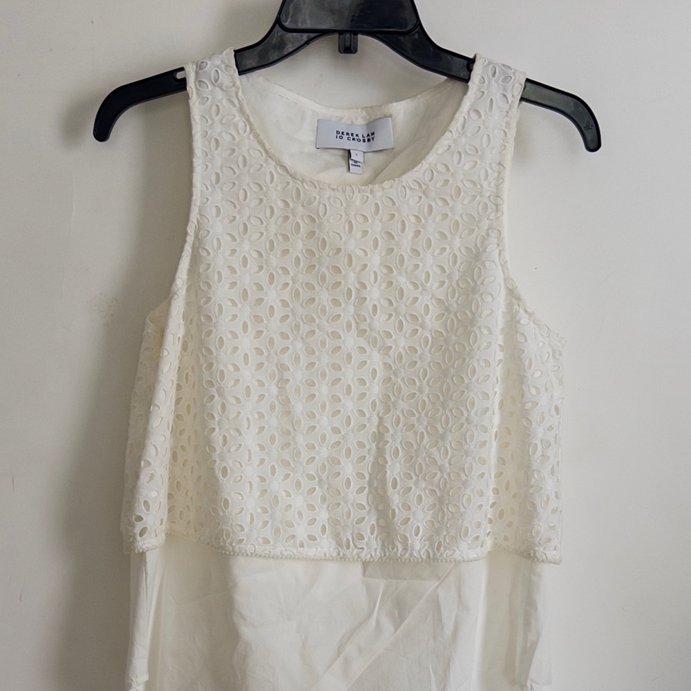 Derek Lam White Sleeveless Lace Blouse - Picture 2 of 4